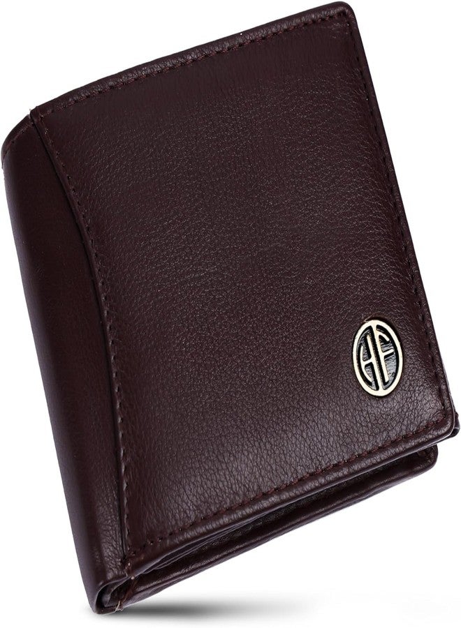 HAMMONDS FLYCATCHER RFID Protected Bi-Fold Wallet for Men Leather Original, Mens Wallet, Leather Wallets for Men, Stylish Purse with 6 Card Slots, 3 ID Slot, Coin Pocket, Gift for Mens - Redwood Brown